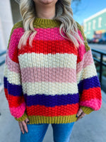 Striped Chunky Sweater-Multi