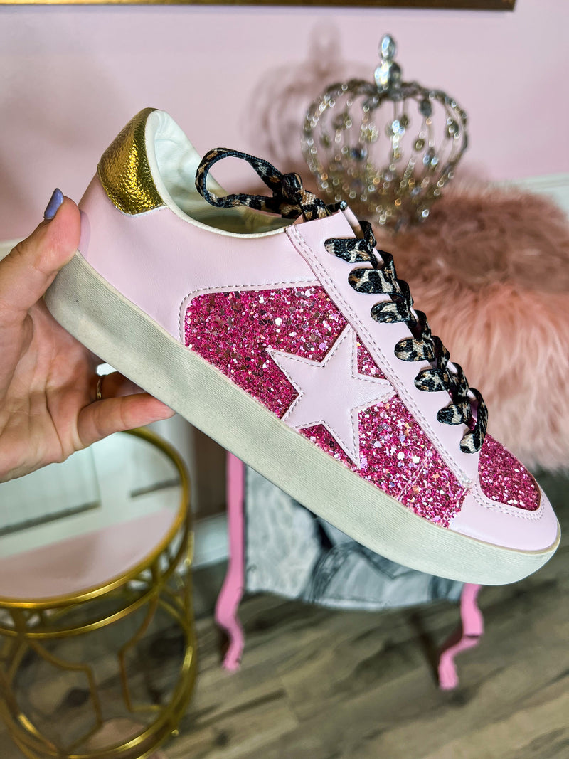 Pink Sequin Sneakers