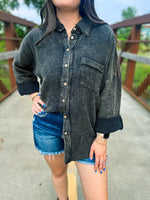 Charcoal Button Up