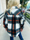 Plaid Shacket-Charcoal