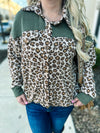 Cheetah Ribbed Button Up