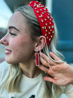Red Bar Earrings