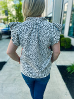 Animal Print Ruffle Top Entro