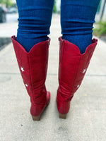 Red Gameday Boots with Stars