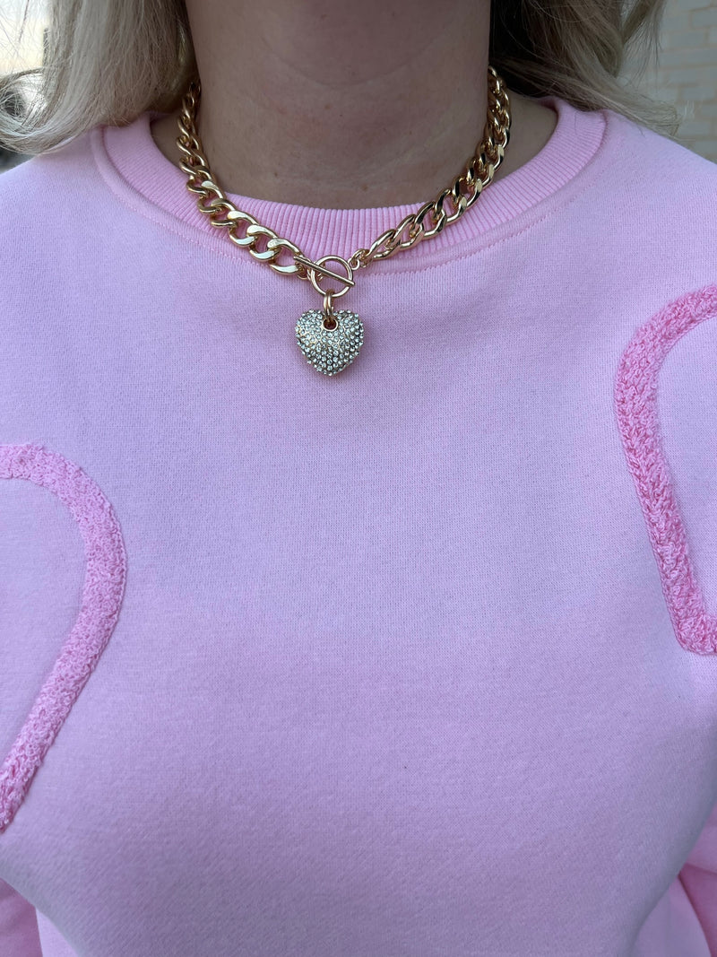 Gold Chain Heart Necklace