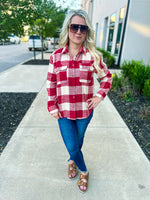 Flannel Button Up-Red