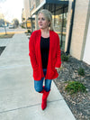 Red Knit Cardigan