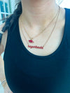 Razorback Script Necklace