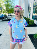 Blue Floral Umgee Top