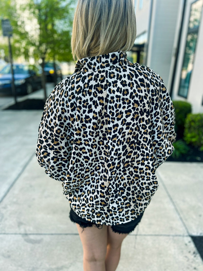 Leopard Print Dolman Top