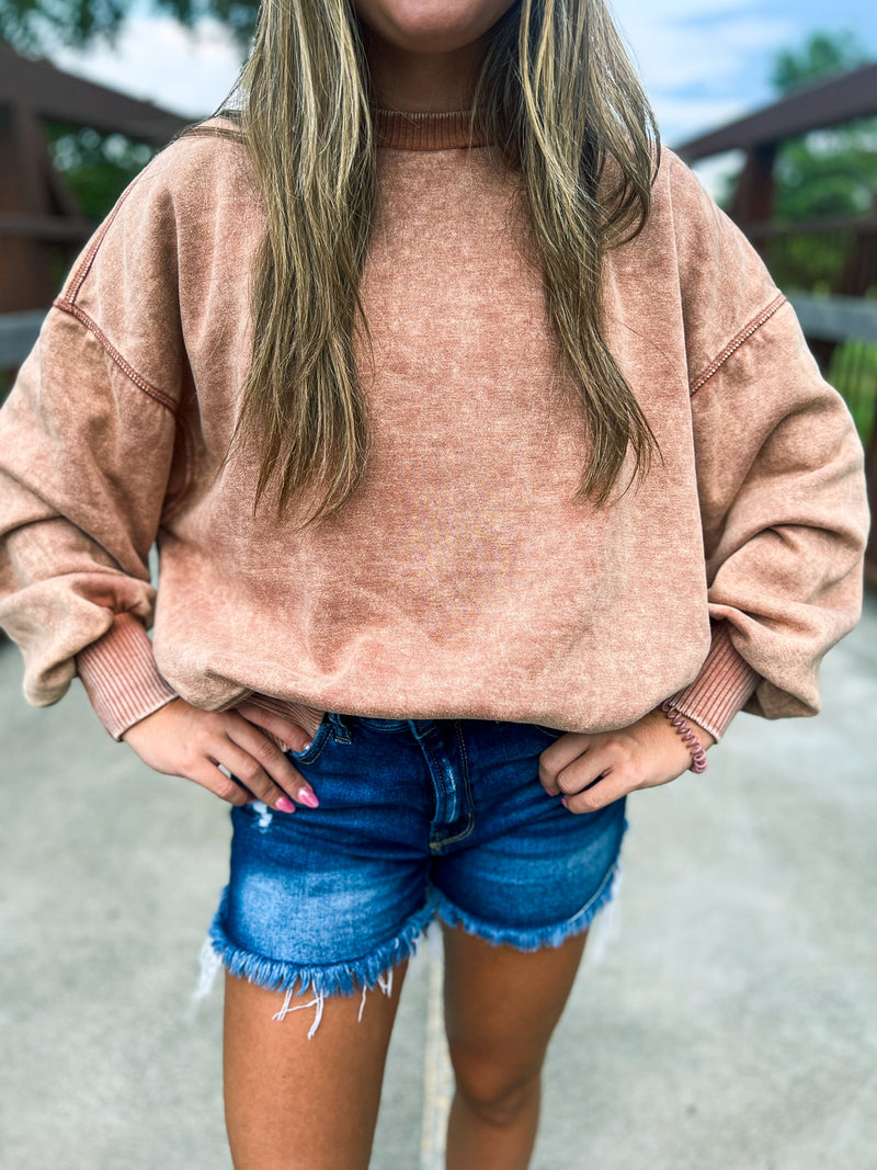 Zenana Sweatshirt-Rust