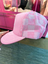 Pink Bow Checkered Cap