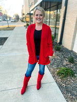 Red Knit Cardigan