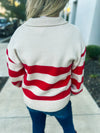 Red Striped Pullover Sweater