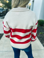 Red Striped Pullover Sweater