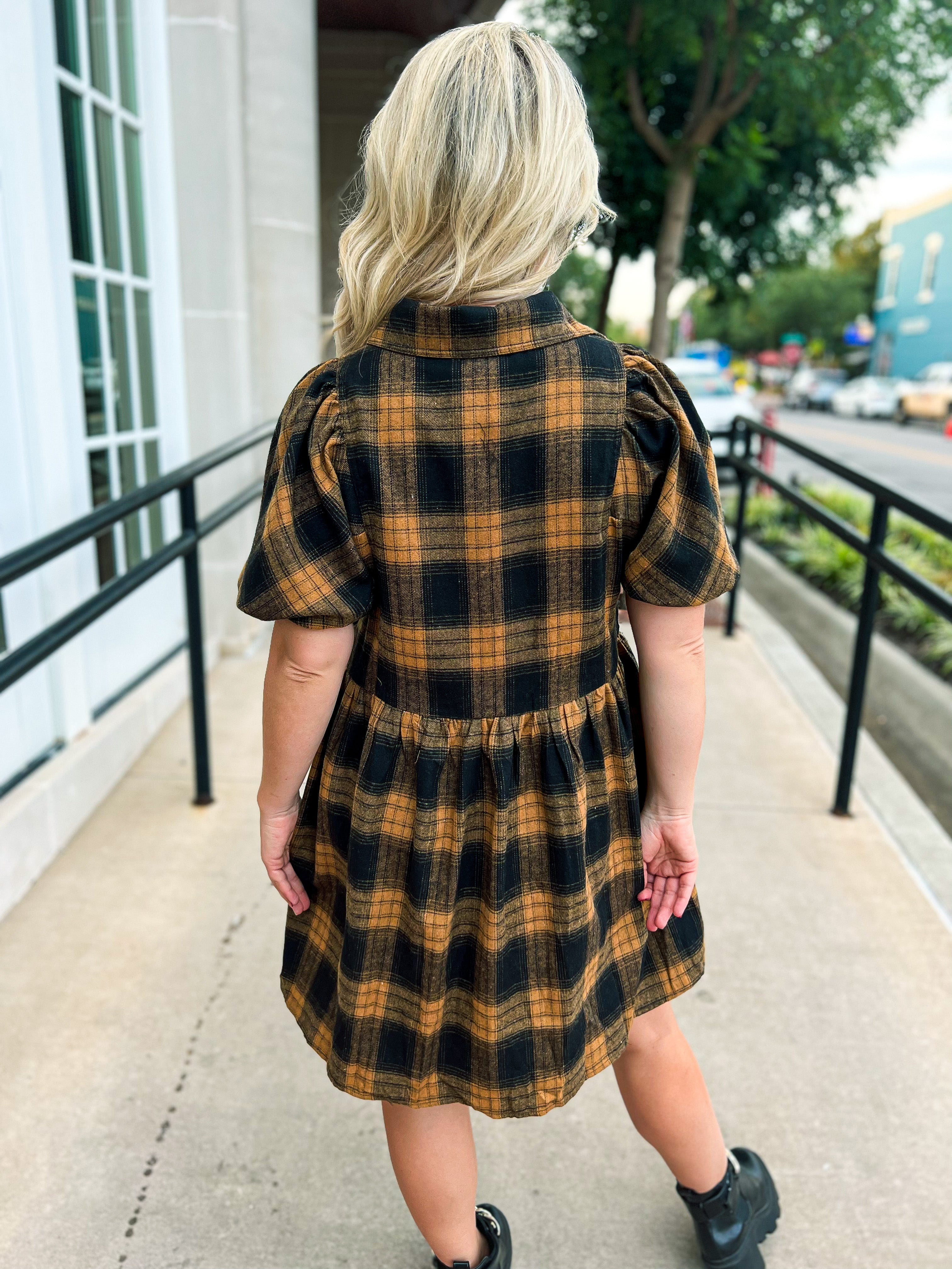 Fall Flannel Plaid Dress The Pink Buffalo