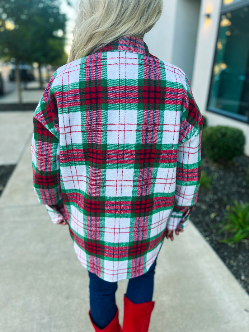 Red & Green Plaid Shacket