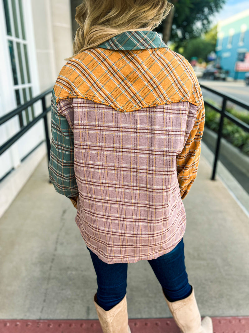 Mustard Plaid Top