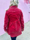 Red Button Up Blouse