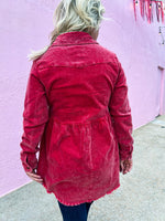 Red Button Up Blouse