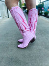 Pink Lightening Bolt Boots