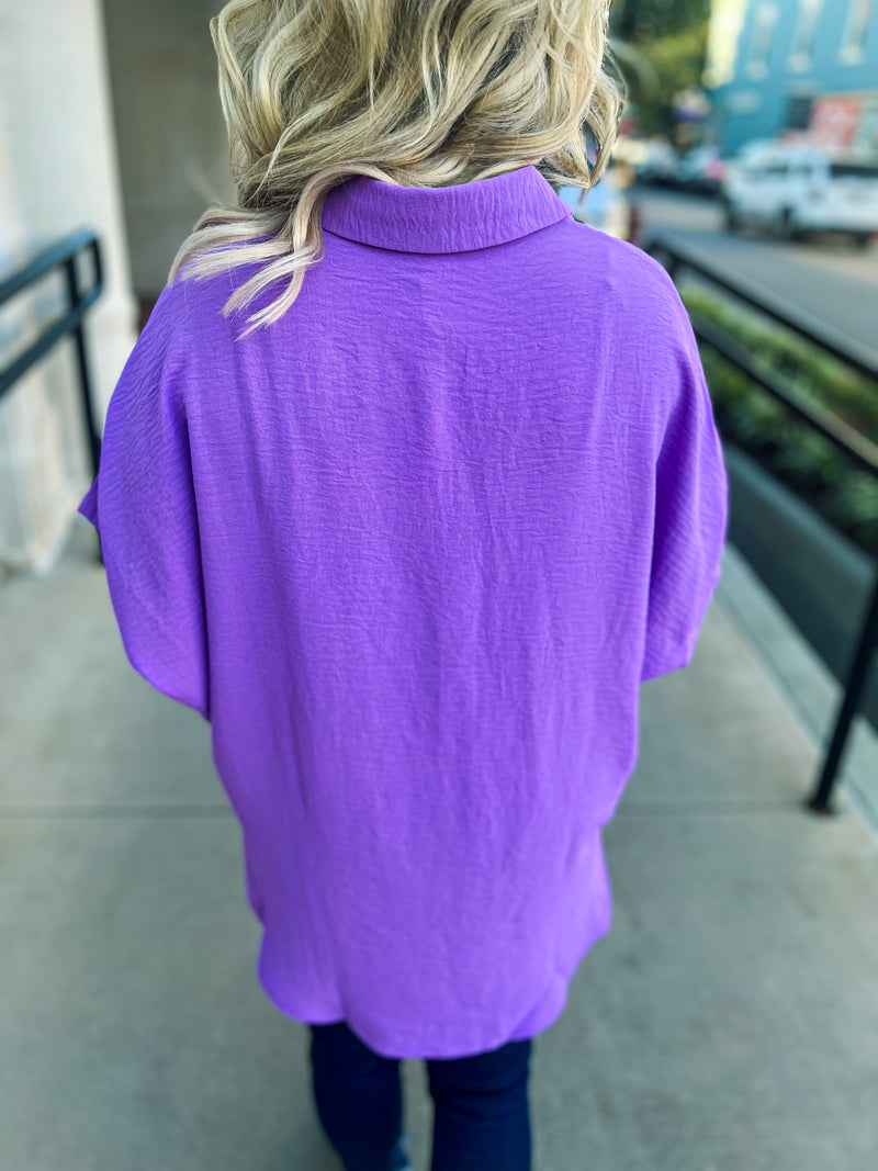 Purple Button Up Top