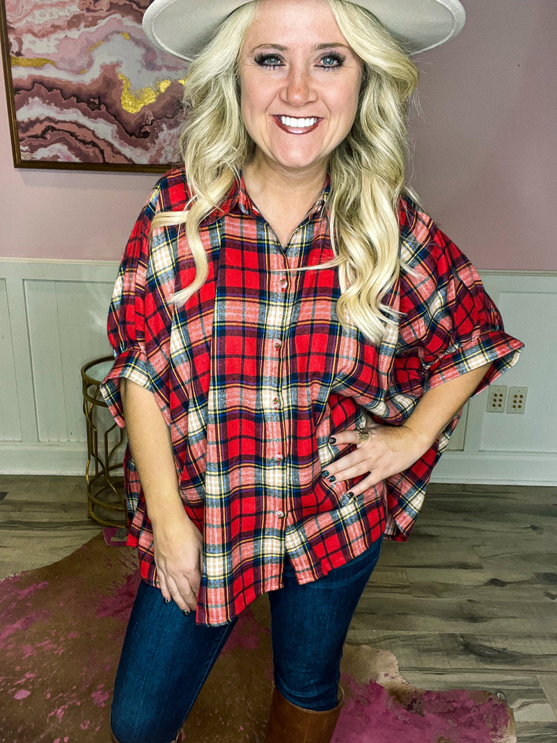 Red Plaid Top