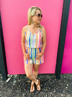 Multicolored Striped Romper