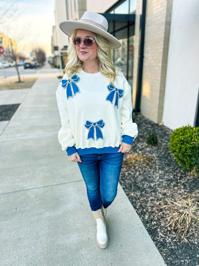 Blue Bow Sweater