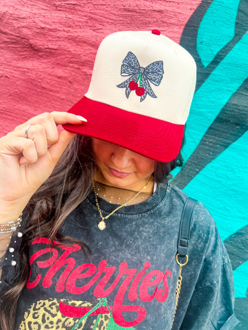 Cherry Bow Trucker Cap