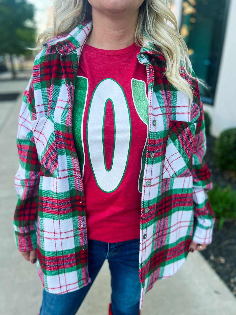 Red & Green Plaid Shacket