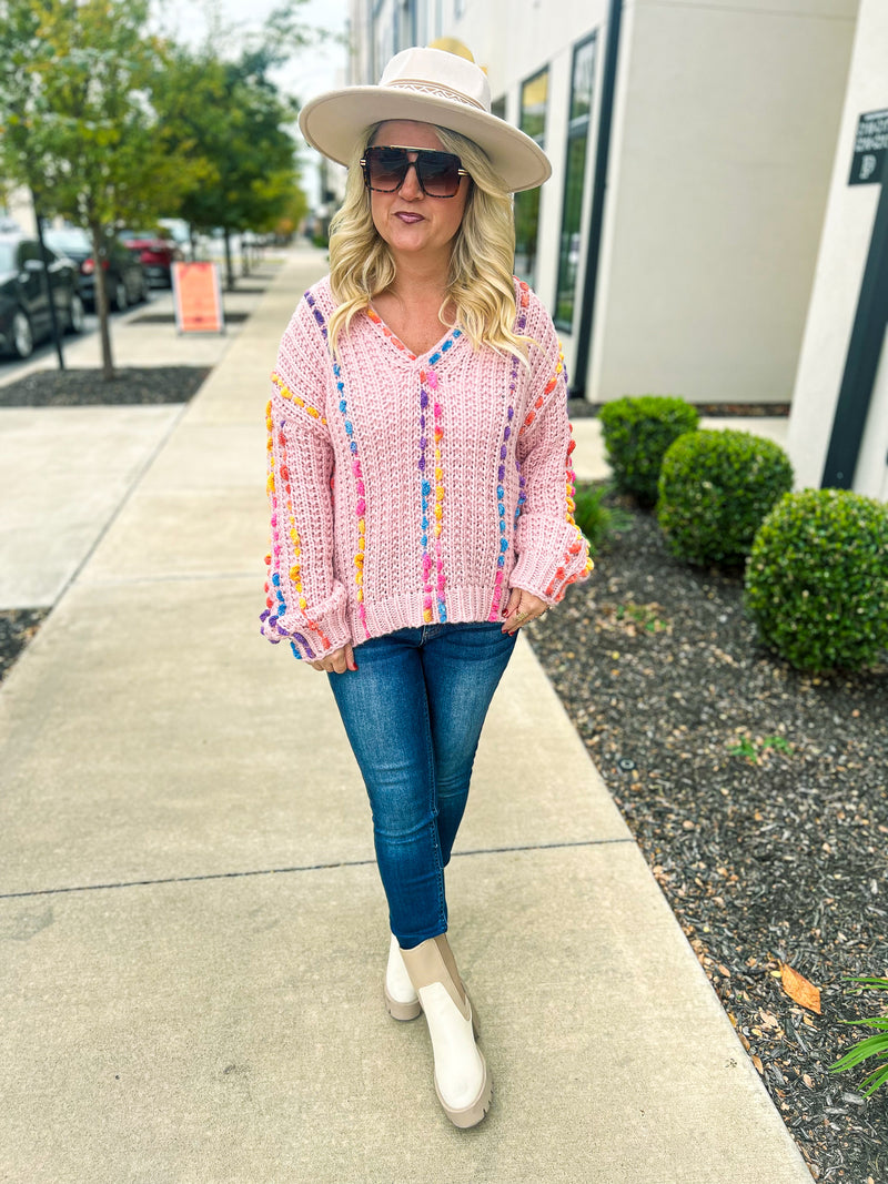 Pink Multi Thread Sweater