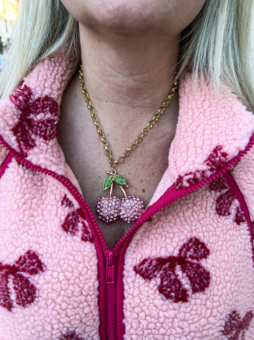 Pink Cherry Necklace