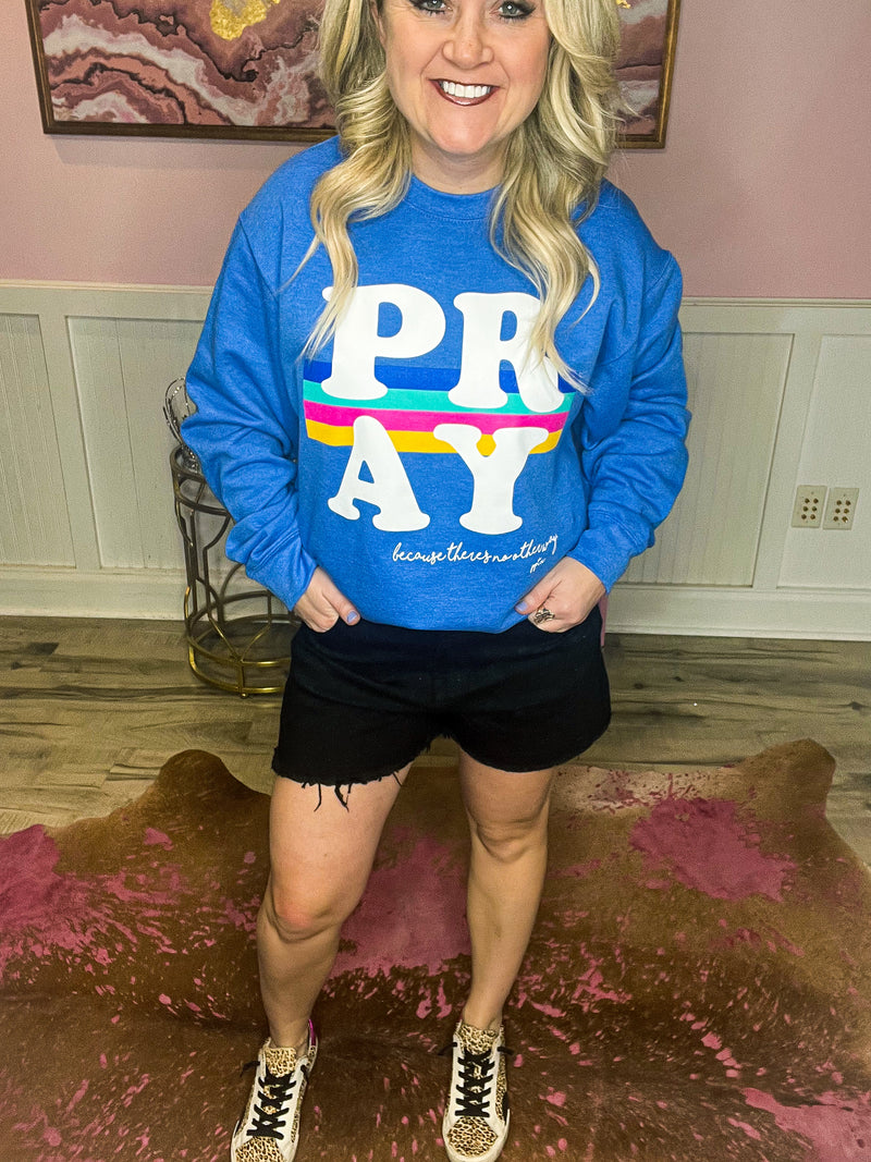 Pray Sweatshirt-Blue