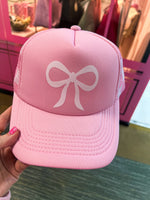 Pink Bow Checkered Cap