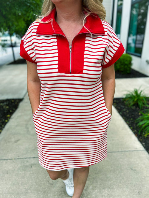 Red Striped She & Sky Dress