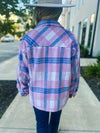 Pink & Blue Plaid Shacket