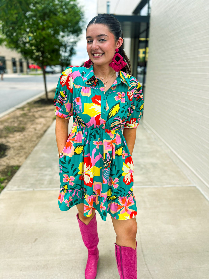 Jade Floral Dress Jodifl The Pink Buffalo