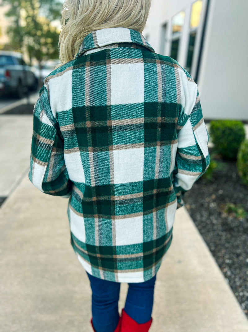 Green Plaid Shacket