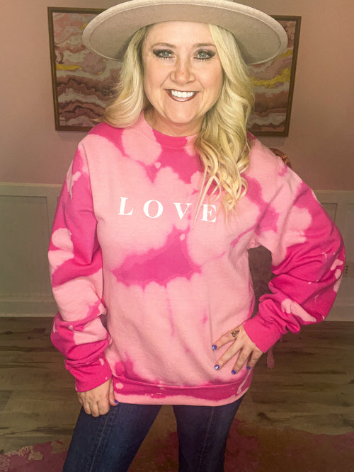 Pink Bleached Sweatshirt