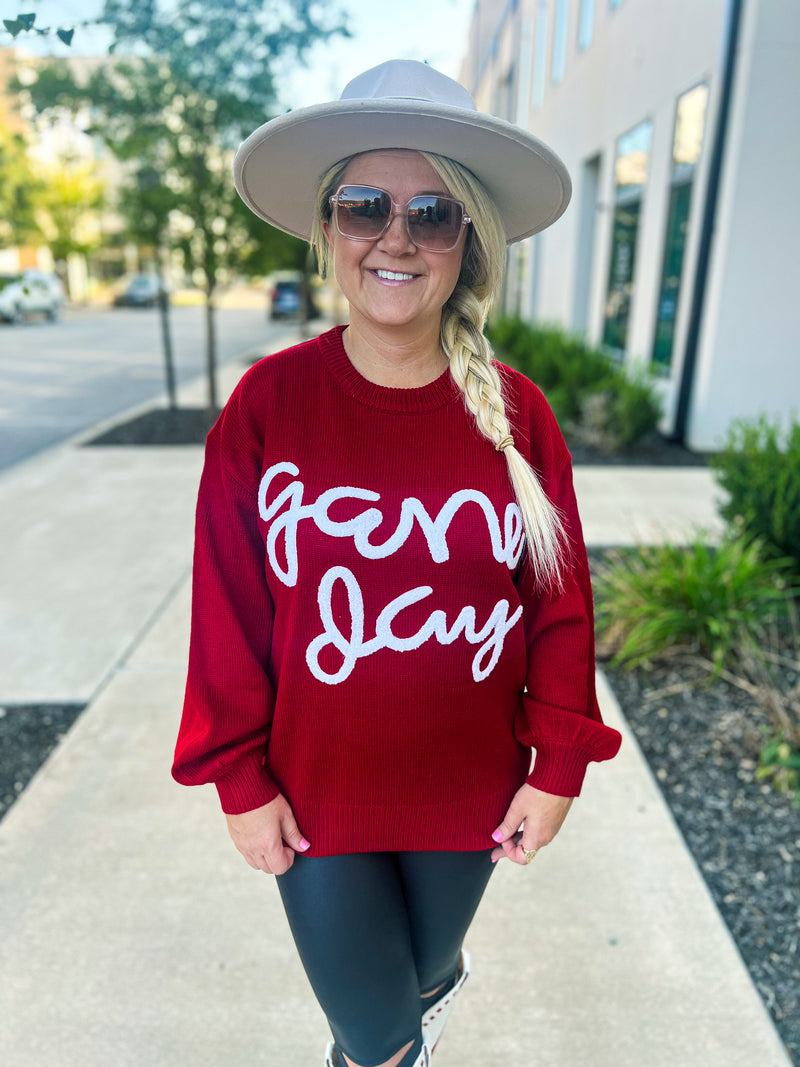 Red Gameday Sweater-Timing