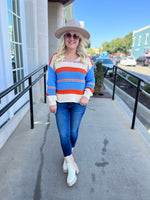 Orange & Blue Striped Sweater