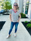 Animal Print Ruffle Top Entro