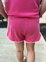 Pink Rib Knit Shorts