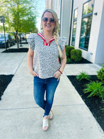 Animal Print Ruffle Top Entro