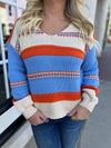 Orange & Blue Striped Sweater