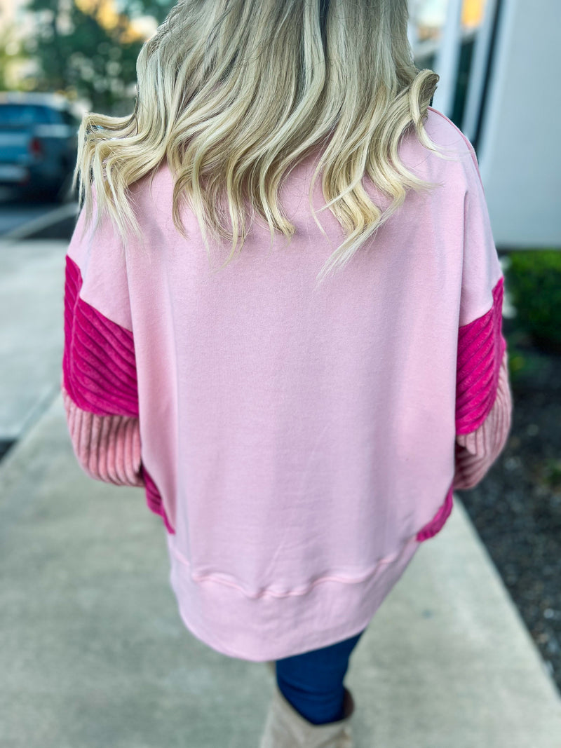 Pink Corduroy Nutcracker Top