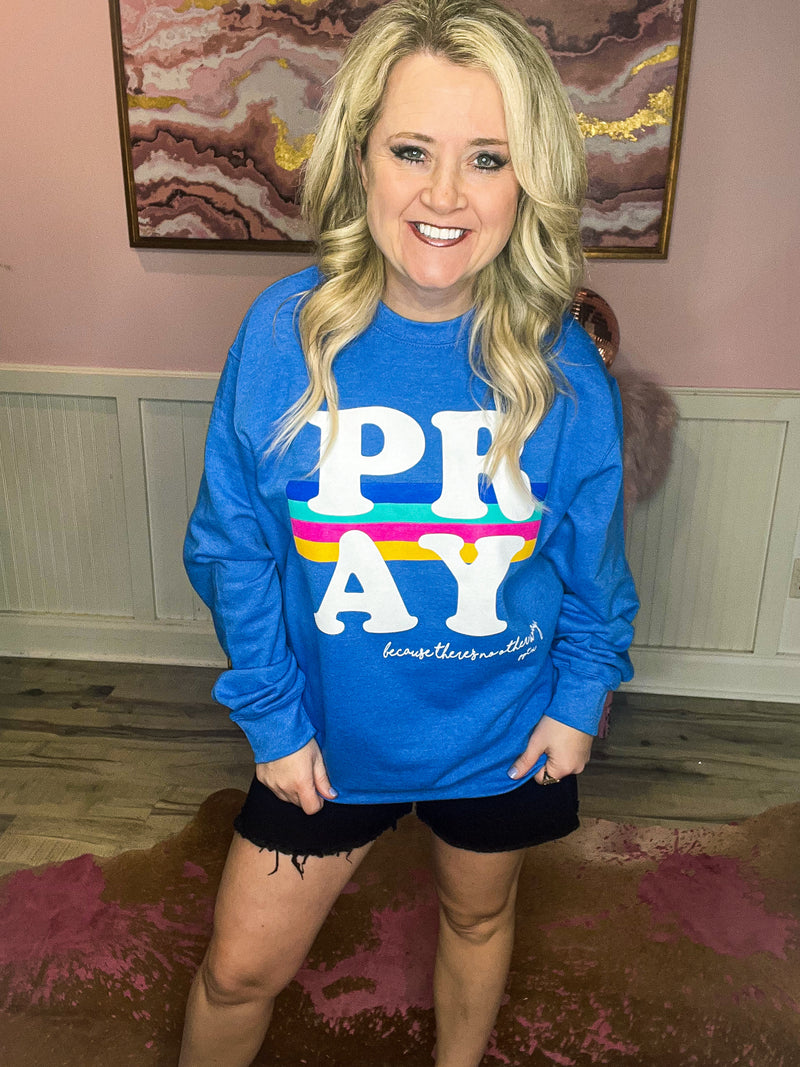 Pray Sweatshirt-Blue