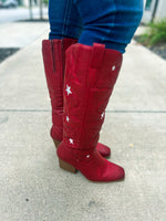 Red Gameday Boots with Stars