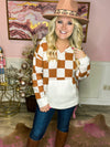Checkered Sweater Rust
